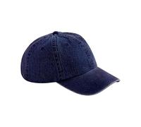 Beechfield Denim Cap in Mid Blue - Vintage 6 Panel Dad Cap for Men, Low Profile Design with Unstructured Crown, Pre-Curved Peak, Metal Tri-Glide Closure - Premium Vintage Caps Collection