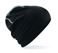 Beechfield - Double Layer Knit - Hemsedal Cotton Beanie - Black/White