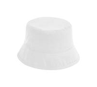 Beechfield EarthAware Organic Cotton Bucket Hat - White, UPF50 Sun Protection, 100% Organic OCS-Certified Cotton, Unisex with Ventilation Eyelets, Tearaway Label, L/XL, Made for Personalisation