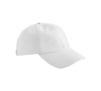 Beechfield EarthAware® Organic Cotton Studio Cap - White Baseball Cap Made for customisation, 100% Certified Organically Grown Cotton, Low Profile 6 Panel Curved Peak Design, Baseball Caps Mens