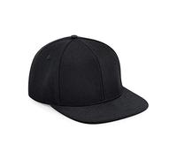 Beechfield Snapback Cap Original Flat Peak 6-Panel Elegant Design Retro Style Black/Black