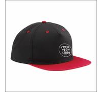Beechfield Embroidered 5 Panel Snapback Rapper Caps Personalised Hip Hop Hats