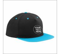 Beechfield Embroidered 5 Panel Snapback Rapper Caps Personalised Hip Hop Hats