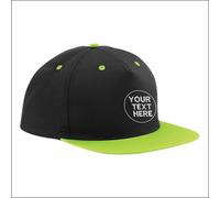 Beechfield Embroidered 5 Panel Snapback Rapper Caps Personalised Hip Hop Hats