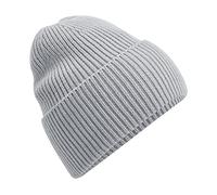 Beechfield Oversized Cuffed Beanie One Size Light Grey