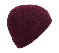 Beechfield Engineered Knit Ribbed Beanie One Size Burgundy