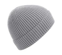 Beechfield Engineered Knit Ribbed Beanie - Light Grey