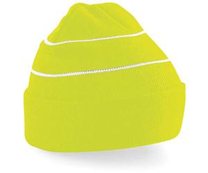 Beechfield Enhanced-viz Hi-vis Knitted Winter Hat Baseball Cap