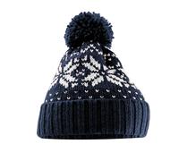 Beechfield Fair Isle Snowstar Beanie in Mid Navy Beechfield Mid Navy One Size