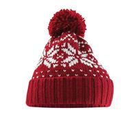 Beechfield Fair Isle Snowstar Beanie in Red Beechfield Red One Size