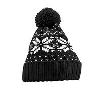Beechfield Fair Isle Snowstar Beanie in True Black Beechfield True Black One Size