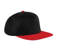 Beechfield - Flat brim cap - Unisex, Black/Classic Red, One Size