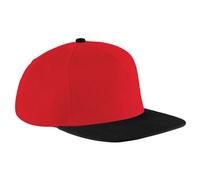 Beechfield - Flat brim cap - Unisex, Red / Black, One Size