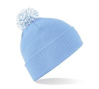 Beechfield Girls Snowstar Duo Extreme Winter Hat (One Size) (Sky Blue/White)