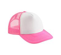 Beechfield - Hat/Visor man/boy Half breathable honeycomb fabric - Vintage model, Fluorescent Pink/White, One Size