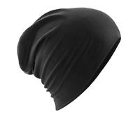 Beechfield Hemsedal Cotton Slouch Beanie in Black Beechfield Black One Size