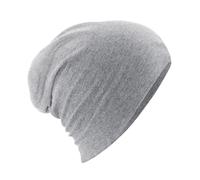 Beechfield Hemsedal Cotton Slouch Beanie in Grey Beechfield Grey One Size