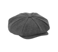 Beechfield Heritage Herringbone Baker Boy Cap in Charcoal | Size: Large/XL Beechfield Charcoal L/XL