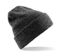 Beechfield Heritage Premium Plain Winter Beanie Hat in Mid Grey Beechfield Mid Grey One Size