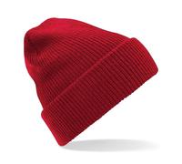 Beechfield Heritage Premium Plain Winter Beanie Hat in Red Beechfield Red One Size