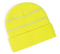 Beechfield Hi-Viz knitted striped hat in Fluorscent yellow