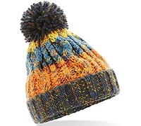 Beechfield Junior Corkscrew Pom Pom Beanie One Size Retro Blues