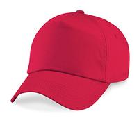 Beechfield - B10B Red Baseball Cap - Sun Hat, Sports Cap, Boy's Cap, Girl's Cap, Sun Hat, Sports Hat - 100% Cotton Twill Unisex Kid's Cap