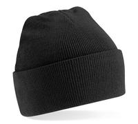 Beechfield Knitted hat with turn up in Black