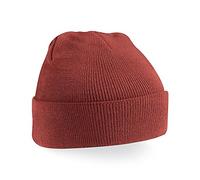 Beechfield Knitted hat with turn up in Rust