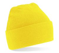Beechfield Knitted hat with turn up in Yellow