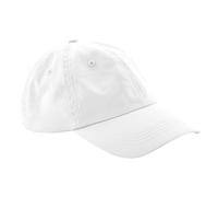 Beechfield - Low Profile 6 Panel Dad - Baseball, Running Accessories, All-Round, Sun Hat, Trucker, Mens, Womens, Unisex, Running Hat - 100% Chino Cotton White