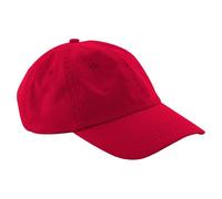 Beechfield - Low Profile 6 Panel Dad - Baseball, Running Accessories, All-Round, Sun Hat, Trucker, Mens, Womens, Unisex, Running Hat - 100% Chino Cotton Classic Red