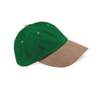 Beechfield Low Profile Dual Tone Heavy Brushed Cotton Cap (BC057) - Forest Green/Taupe - OSFA