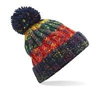 Beechfield - Luxury Pom Pom Beanie - Stylish Cuffed Design - Crackling Campfire