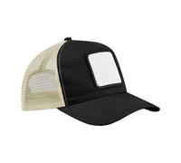 Beechfield Men's 5 Panel Appliqué Patch Trucker Cap in Black Beechfield Black One Size