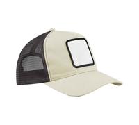 Beechfield Men's 5 Panel Appliqué Patch Trucker Cap in Medium Beige Beechfield Medium Beige One Size