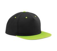 Beechfield Men's 5 Panel Contrast Snapback Cap Pack of 2 in Jet Black Beechfield Jet Black One Size