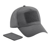 Beechfield Men's 5 Panel Removable Patch Baseball Cap in Mid Grey Beechfield Mid Grey One Size
