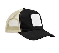 Beechfield Men's Appliqué 5 Panel Trucker Cap in Black Beechfield Black One Size