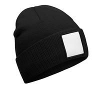 Beechfield Men's Appliqué Patch Beanie in Black Beechfield Black One Size
