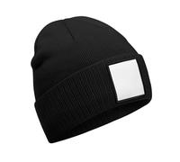 Beechfield Men's Appliqué Patch Beanie in Black Beechfield Black One Size