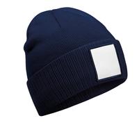 Beechfield Men's Appliqué Patch Beanie in Navy Beechfield Navy One Size