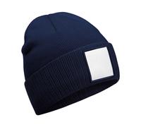 Beechfield Men's Appliqué Patch Beanie in Navy Beechfield Navy One Size