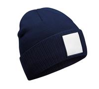 Beechfield Men's Appliqué Patch Beanie in Navy Beechfield Navy One Size