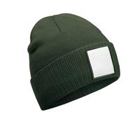 Beechfield Men's Appliqué Patch Beanie in Olive Beechfield Olive One Size