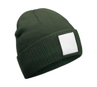 Beechfield Men's Appliqué Patch Beanie in Olive Beechfield Olive One Size