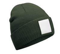 Beechfield Men's Appliqué Patch Beanie in Olive Beechfield Olive One Size