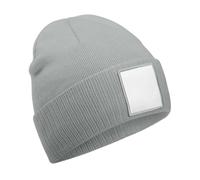 Beechfield Men's Appliqué Patch Beanie in Pale Grey Beechfield Pale Grey One Size