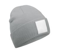 Beechfield Men's Appliqué Patch Beanie in Pale Grey Beechfield Pale Grey One Size
