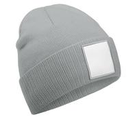 Beechfield Men's Appliqué Patch Beanie in Pale Grey Beechfield Pale Grey One Size